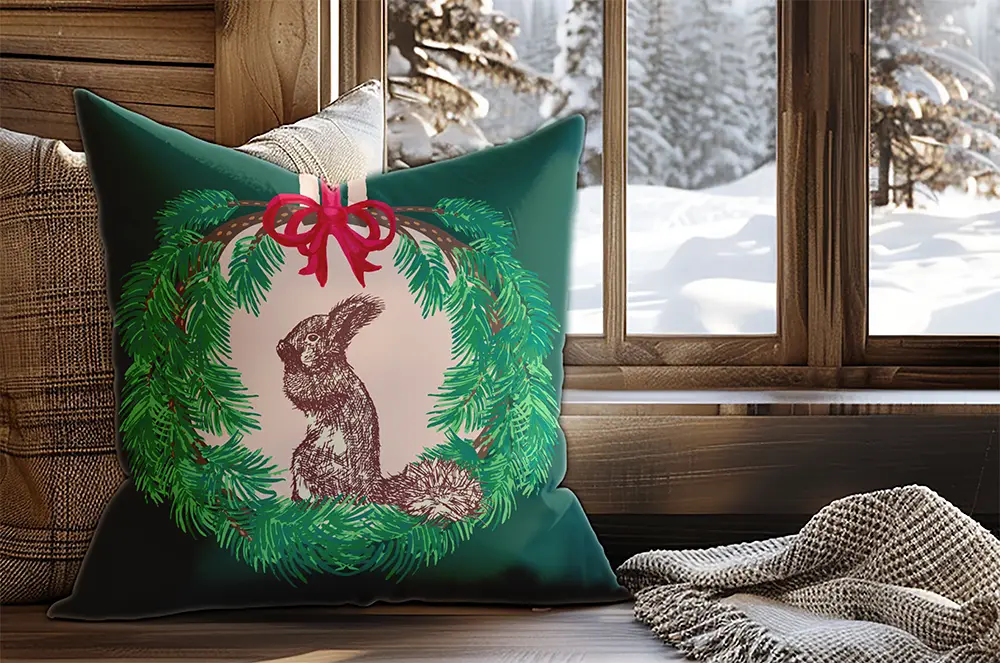 Lexie-art-process-stage-3-product-cushion-squirrel-christmas-wreath-scaled